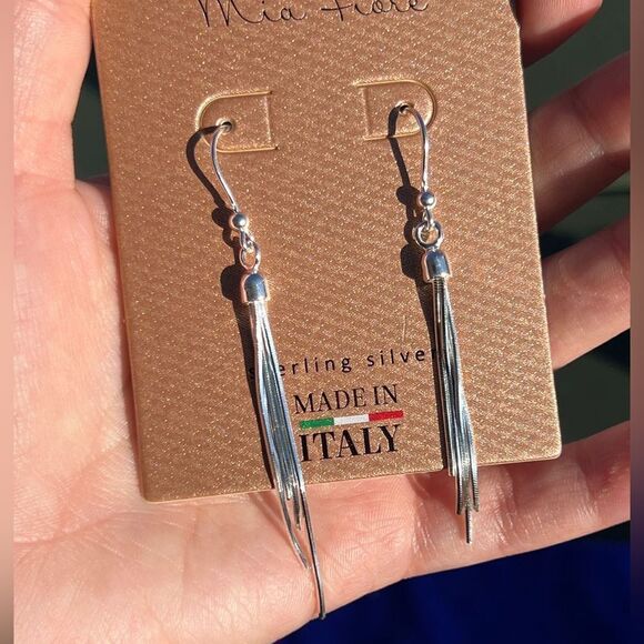 Jewelry - Italian Sterling Silver Tassel Drop Earrings